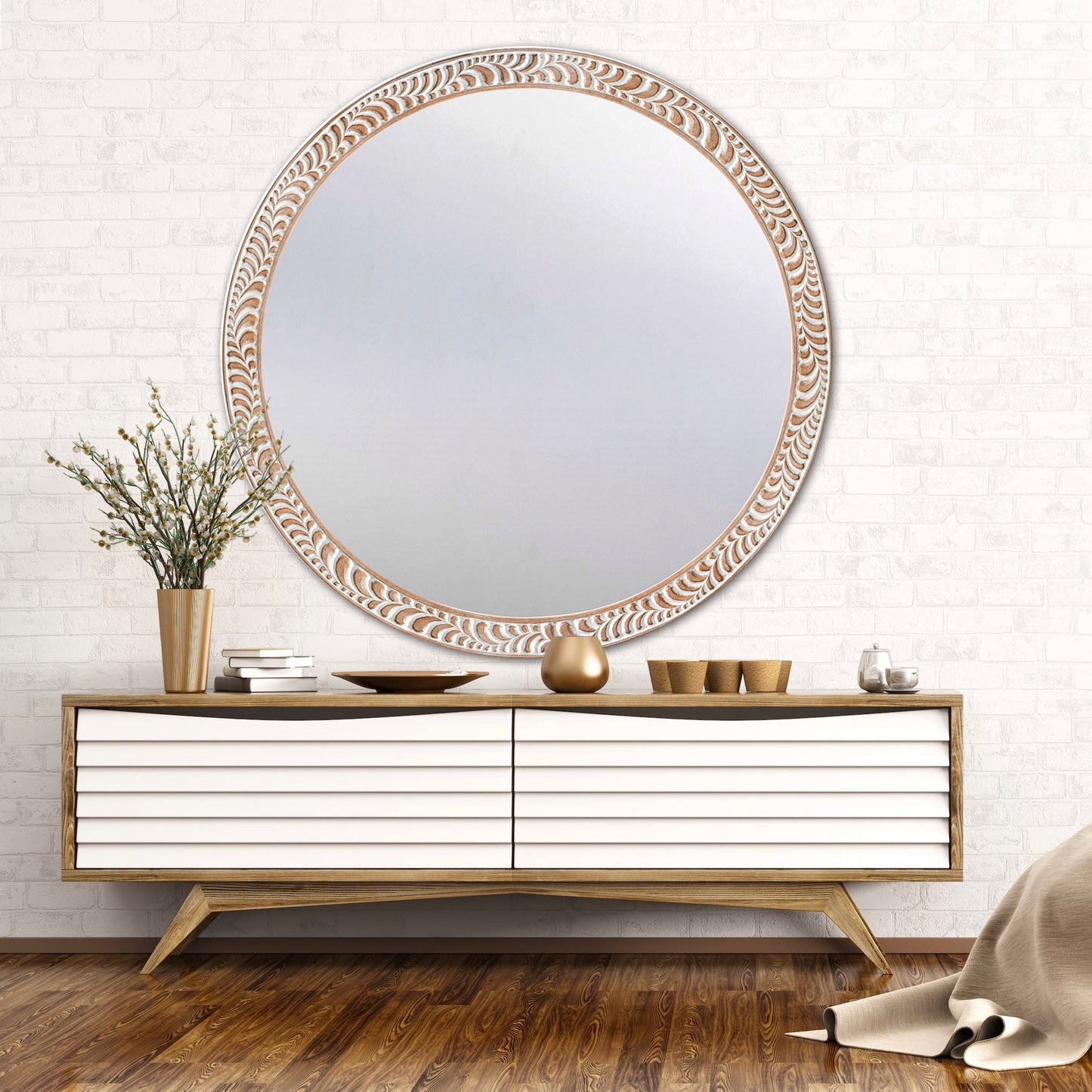 Hand Carved Mirror "Rahayu" - 100 cm