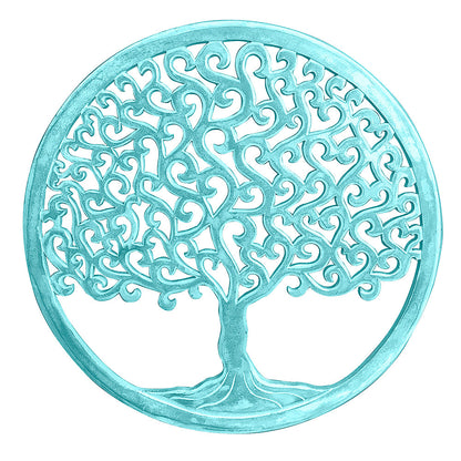 Decorative Mandala  "Tree of Life" - Green wash - 50 cm