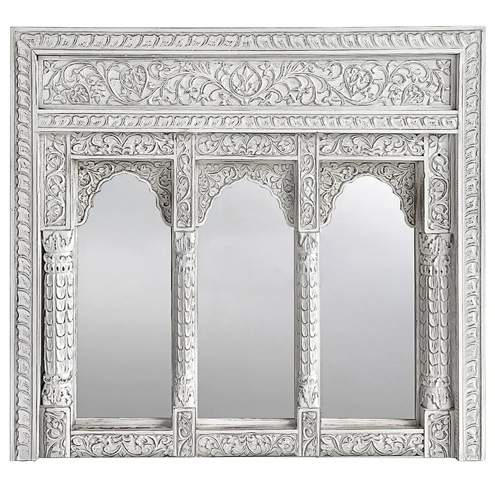 Custom Hand Carved Mirror "Jenggala" - 120x64cm
