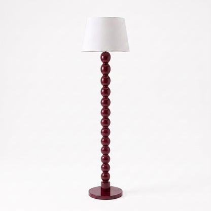 'Bubble' Floor Lamp – 150 cm | Handcrafted Teak Wood Floor Lamp in Maroon