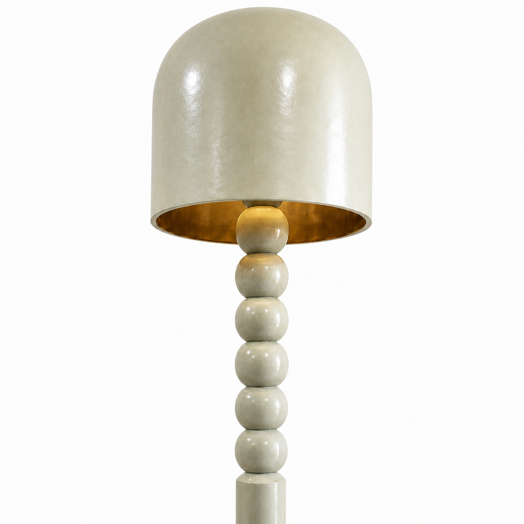 Wooden Floor Lamp in Pastel Sage 'Aluna' - 150 cm