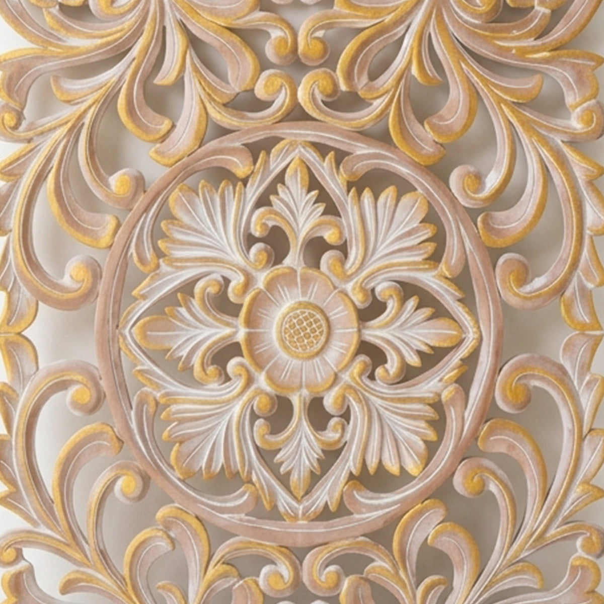 Decorative Panel "Azalea" - Gold Antique Wash - 100 x 60 cm