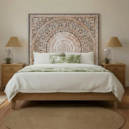 Carved Full Bed Headboard "Cendana" - USA
