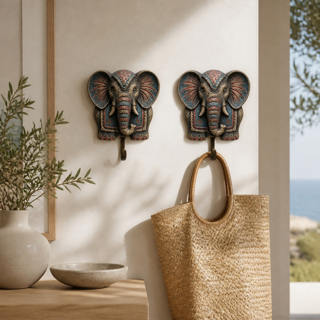 Brass Carved Hanger - Elephant