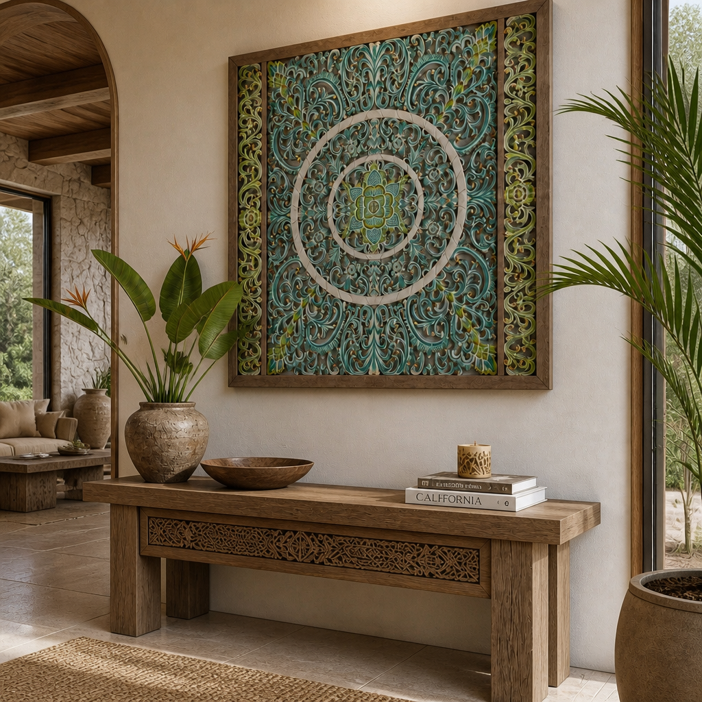 Carved Decorative Panel "Emerald" - 120 x 120 cm