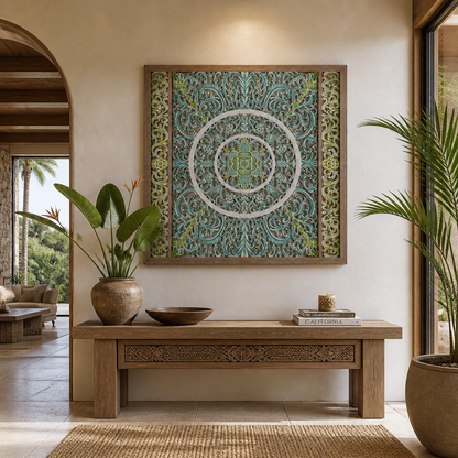 Carved Decorative Panel "Emerald" - 120 x 120 cm