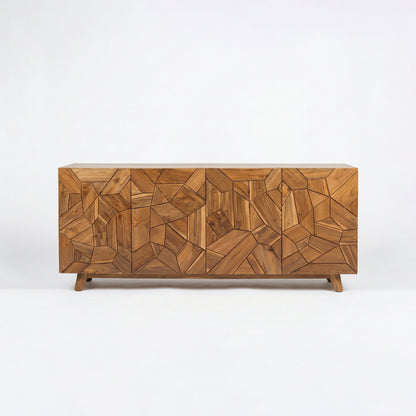 Wooden Carved Sideboard Console Cabinet "Pusaka" - Natural - 180 cm