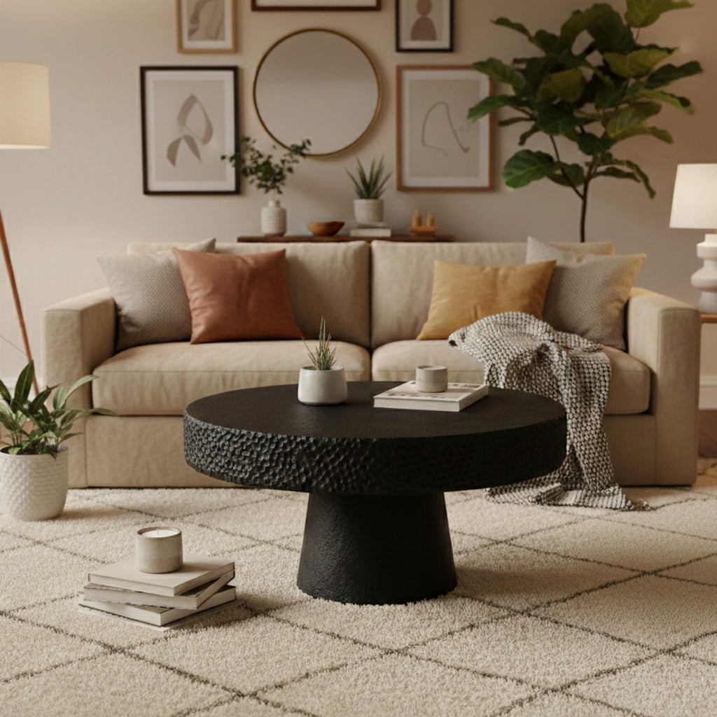 Wooden Coffee Table 'Simpli' in Black - 70 x 35 cm