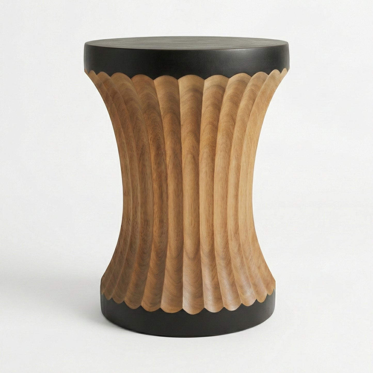 Sculptural Wooden Side Table / Stool 'Nyamanku' in Natural - 35 x 40 cm