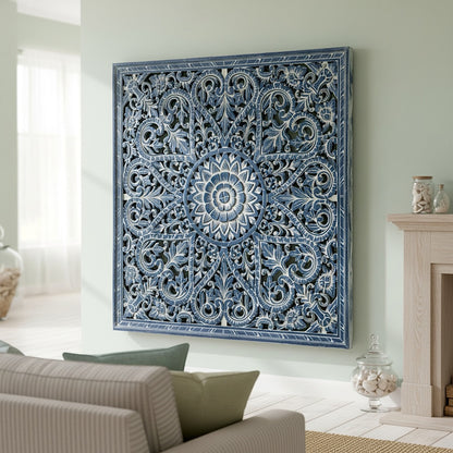 Decorative Panel "Jantung" in Navy Blue Wash - 110 cm