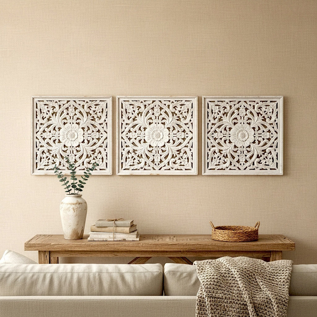 Carved Decorative Panel "Java" - 50 cm