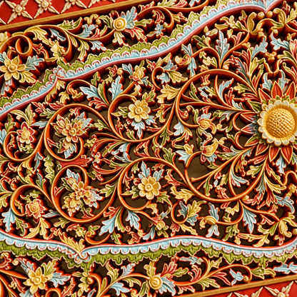 Carved Full Bed Headboard "Jimbaran"- USA
