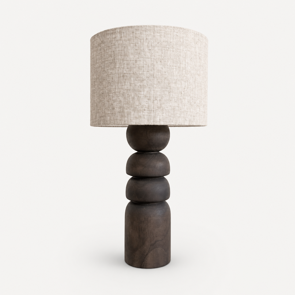 Wooden Table Lamp in Natural 'Le Kayo' - 65 cm