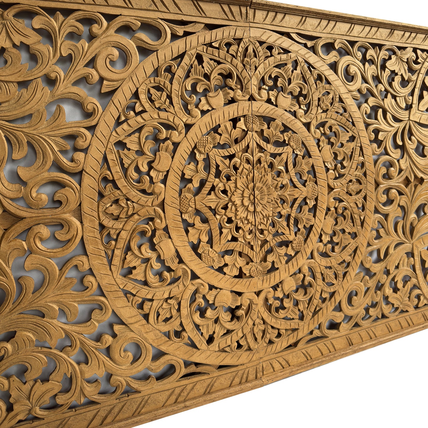 Half Size Mandala Bed Headboard "Manusa"- Natural - USA