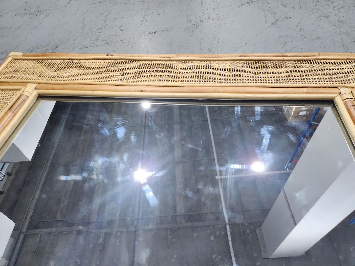 SALE - Hand Woven Full Rattan Mirror "Maharani" - 200 x 100 cm  - Small Dent on Glass