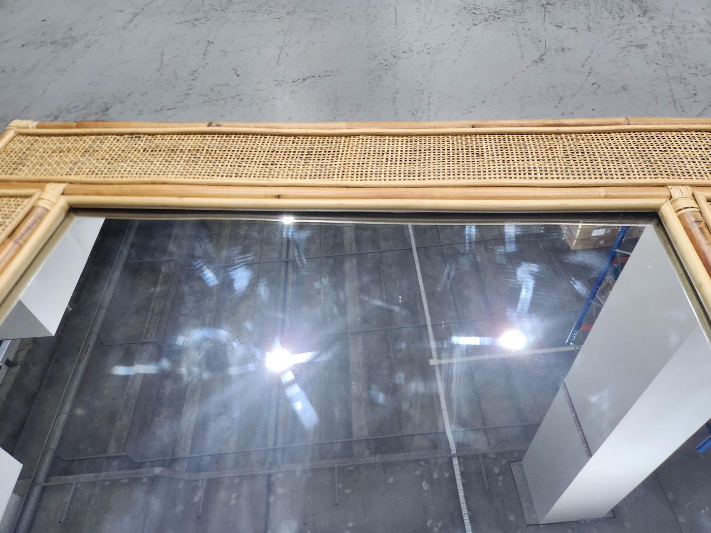 SALE - Hand Woven Full Rattan Mirror "Maharani" - 200 x 100 cm  - Small Dent on Glass