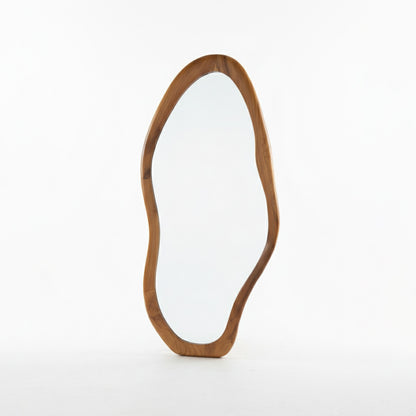 Wooden Organic Mirror 'Laras' - Natural -  110 x 50 cm