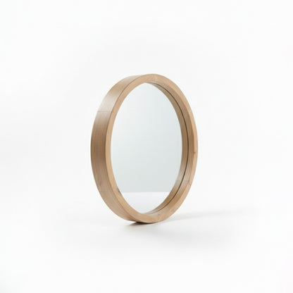 Wooden Round Mirror "Alam" - Natural - 60 cm