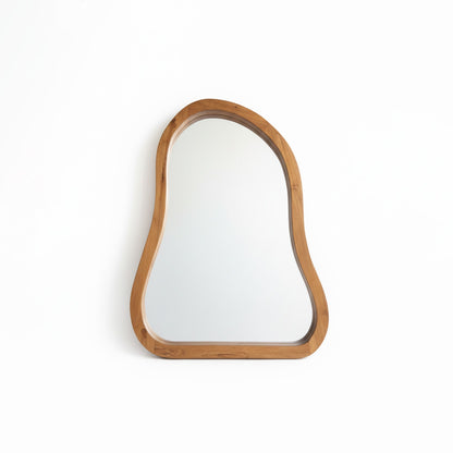 Wooden Abstract Mirror "Kayana" - Natural - 80 x 60 cm