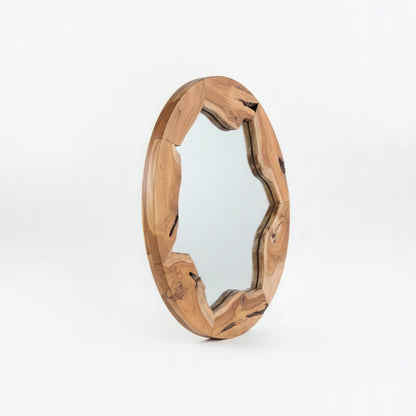 Wooden Organic Mirror "Teduh" - Natural - 50 cm