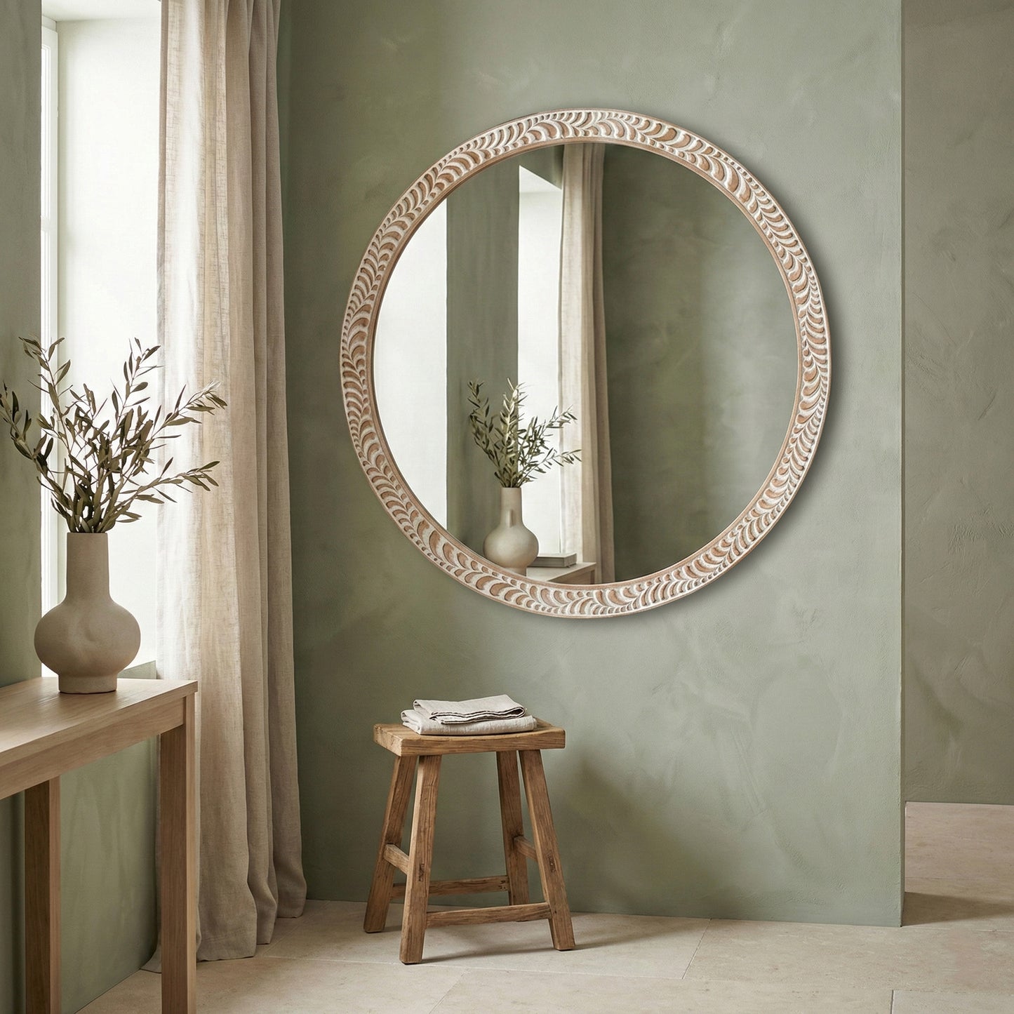 Hand Carved Mirror "Rahayu" - 100 cm