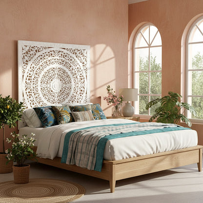 Carved Full Bed Headboard "Rampai"