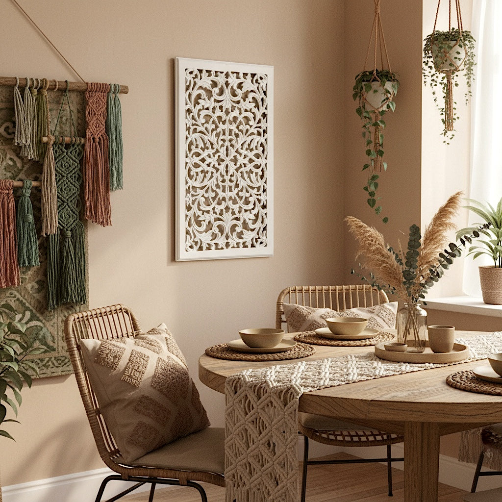 Carved Decorative Panel "Sekar" - 100 x 60 cm