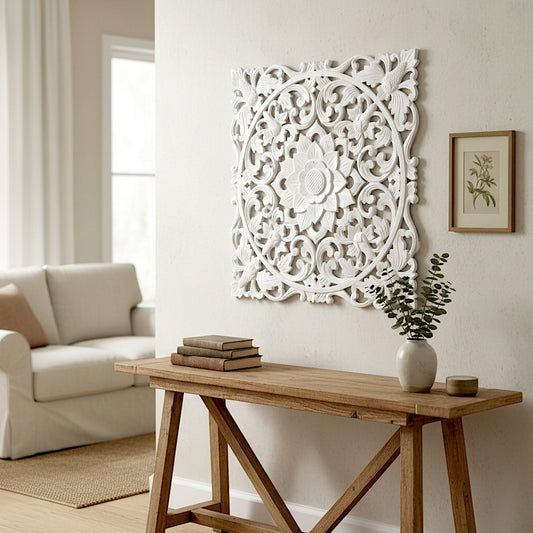 Carved Decorative Panel "Tanah" - 50 x 50 cm
