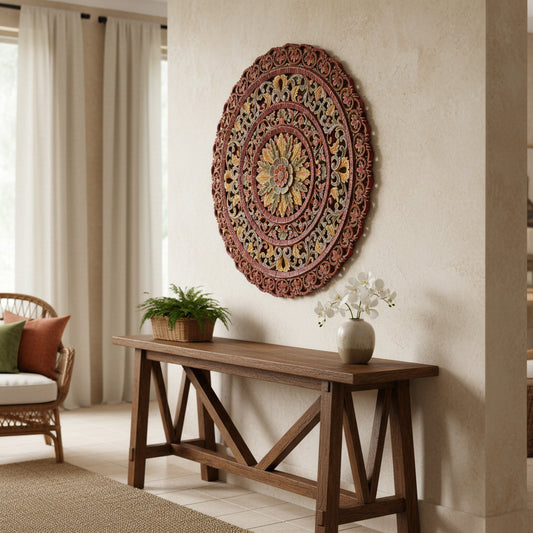 Carved Mandala Decorative Panel "Sri" - 100 cm