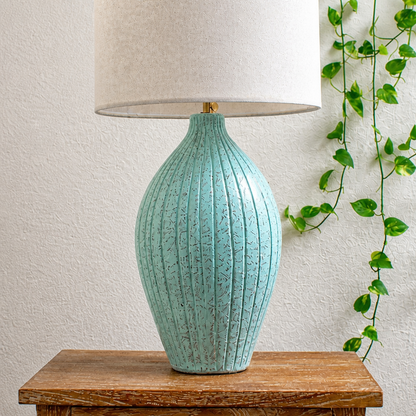 Ceramic Table Lamp 'Olive' - Turquoise