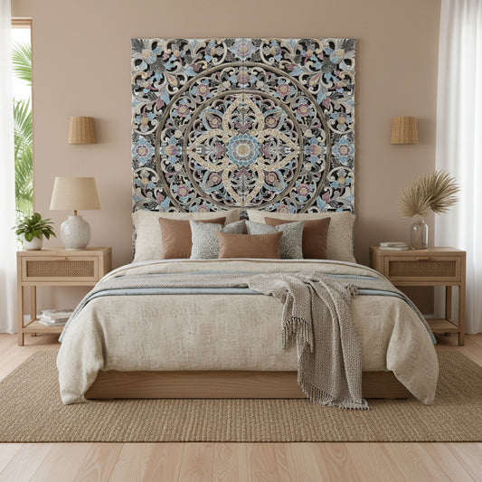 Carved Full Bed Headboard "Ceningan"