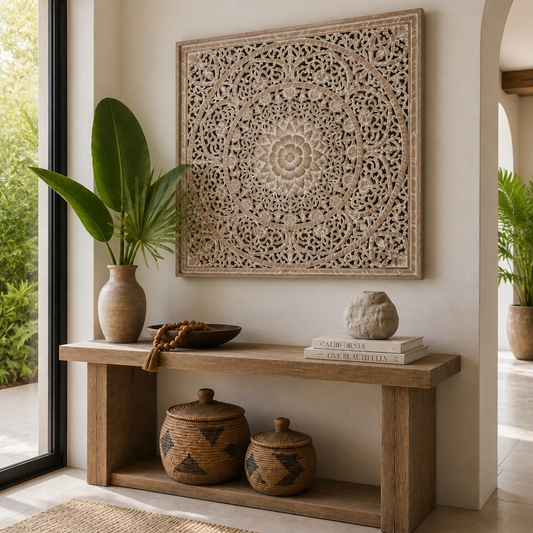 Carved Decorative Panel "Manusa" - Antic Wash - 100 cm