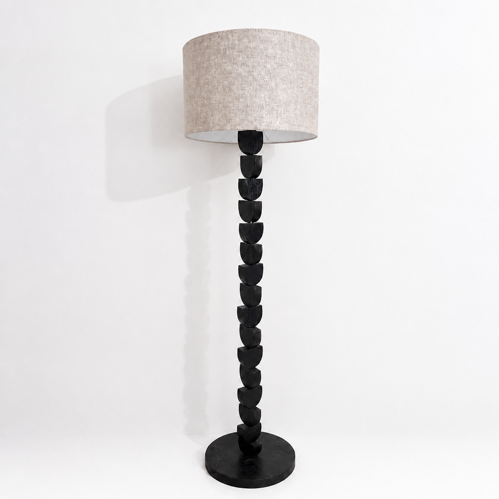 Wooden Floor Lamp in Black 'Le Naro' - 150 cm