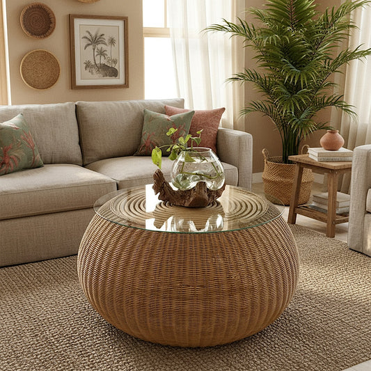 Rattan Coffee Table "Luma" - 80 cm