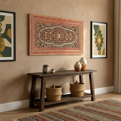 Carved Decorative Panel "Jimbaran" - Multicolor Red - 180 x 75 cm