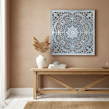 Decorative Panel "Peony" - Blue Wash - 110 cm