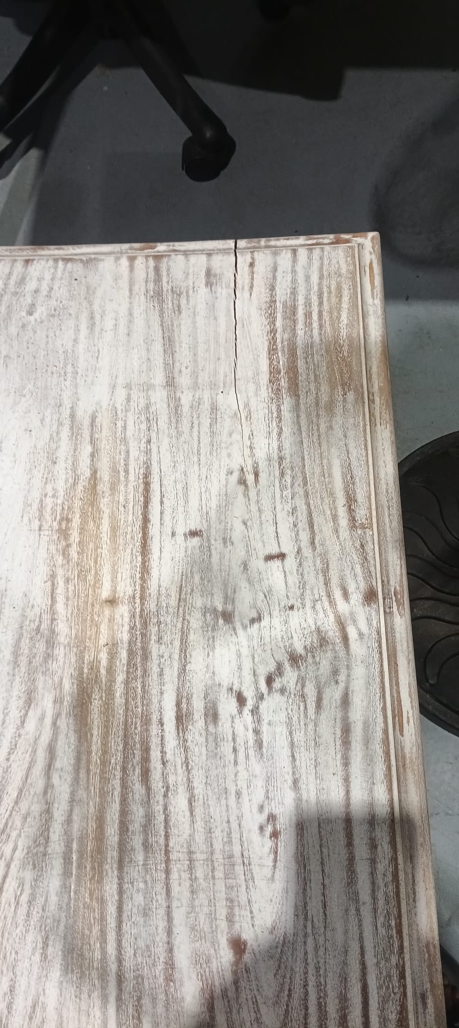 Hand Carved Wooden Trunk "Cristina" - White Wash - 100 cm