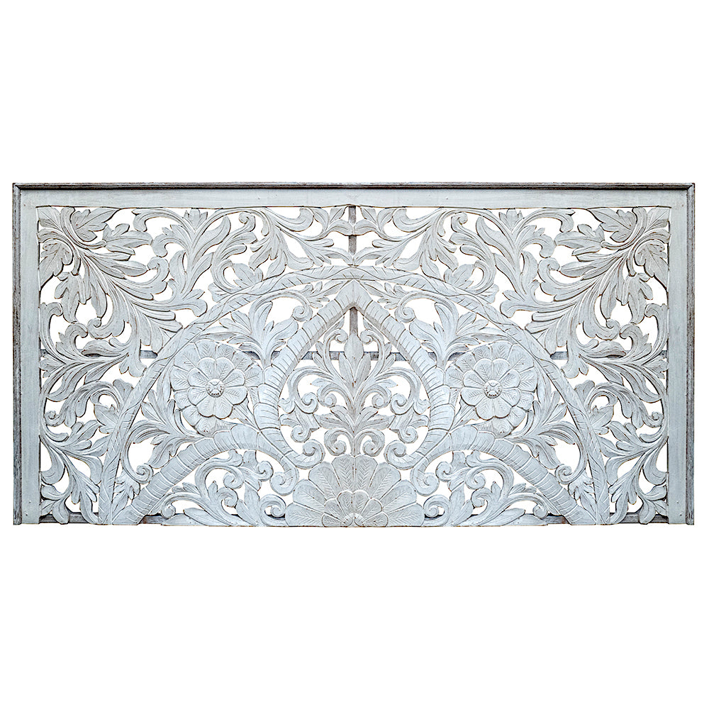 Half Cut Carved Bed Headboard "Teratai" - USA