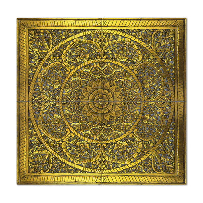 Carved Bed Headboard "Manusa" - Gold Antique