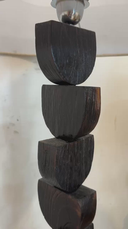 Wooden Floor Lamp in Black 'Le Naro' - 150 cm