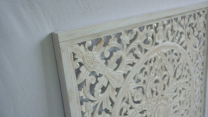 Large Decorative Panel "Ceningan" 40x40 inches - White Wash - [US-stock]