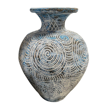Decorative Vase “Bulan” – Blue Wash