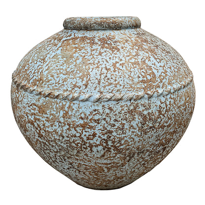Decorative Vase “Maui” – Distressed Blue Wash