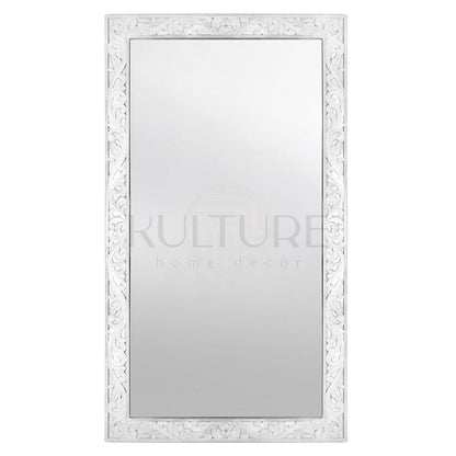 Hand Carved Mirror Asmara White - 150 cm