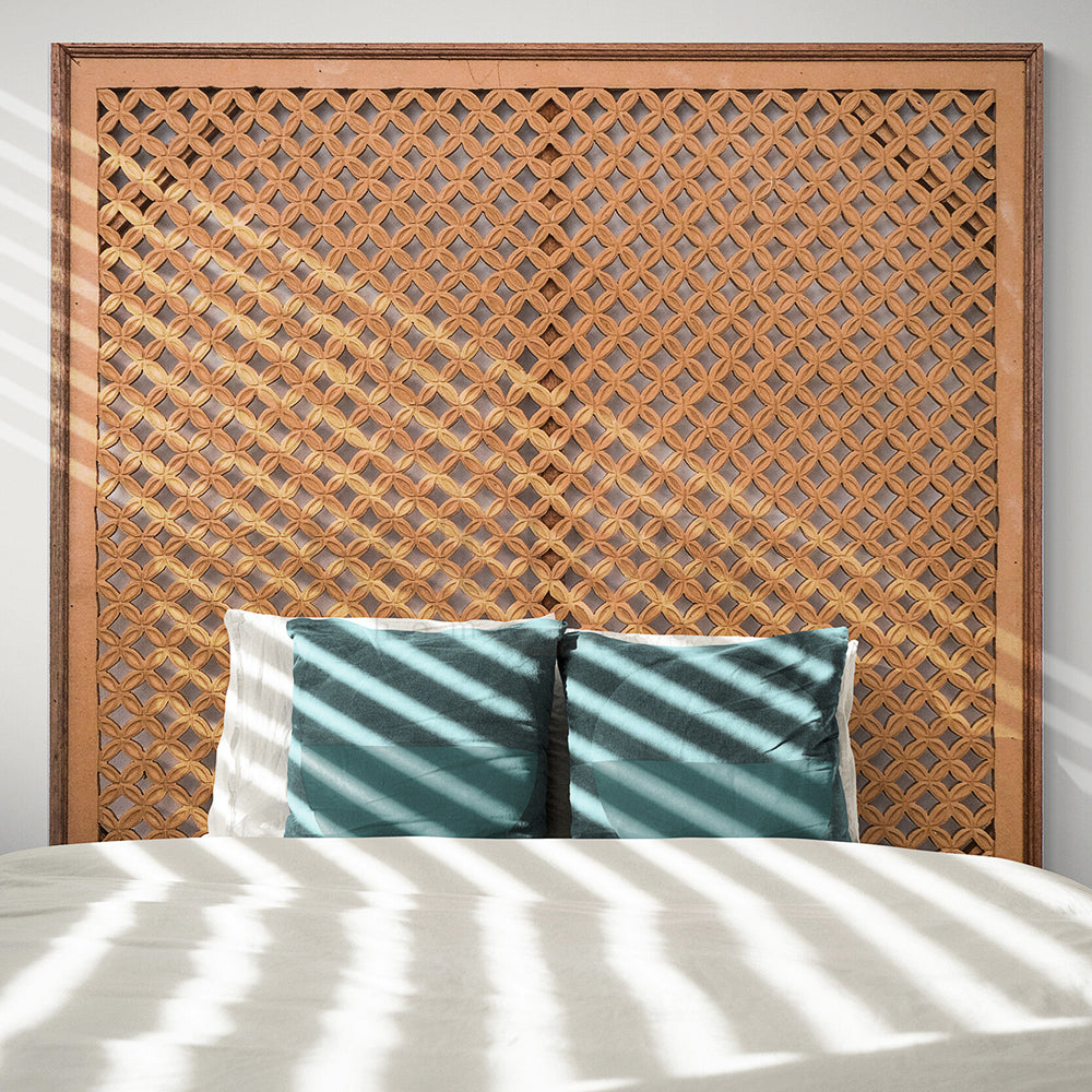 bed headboard jagasatru natural wash bali design hand carved hand made home decorative house furniture wood material