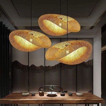 hand woven rattan lamp tropical vibes